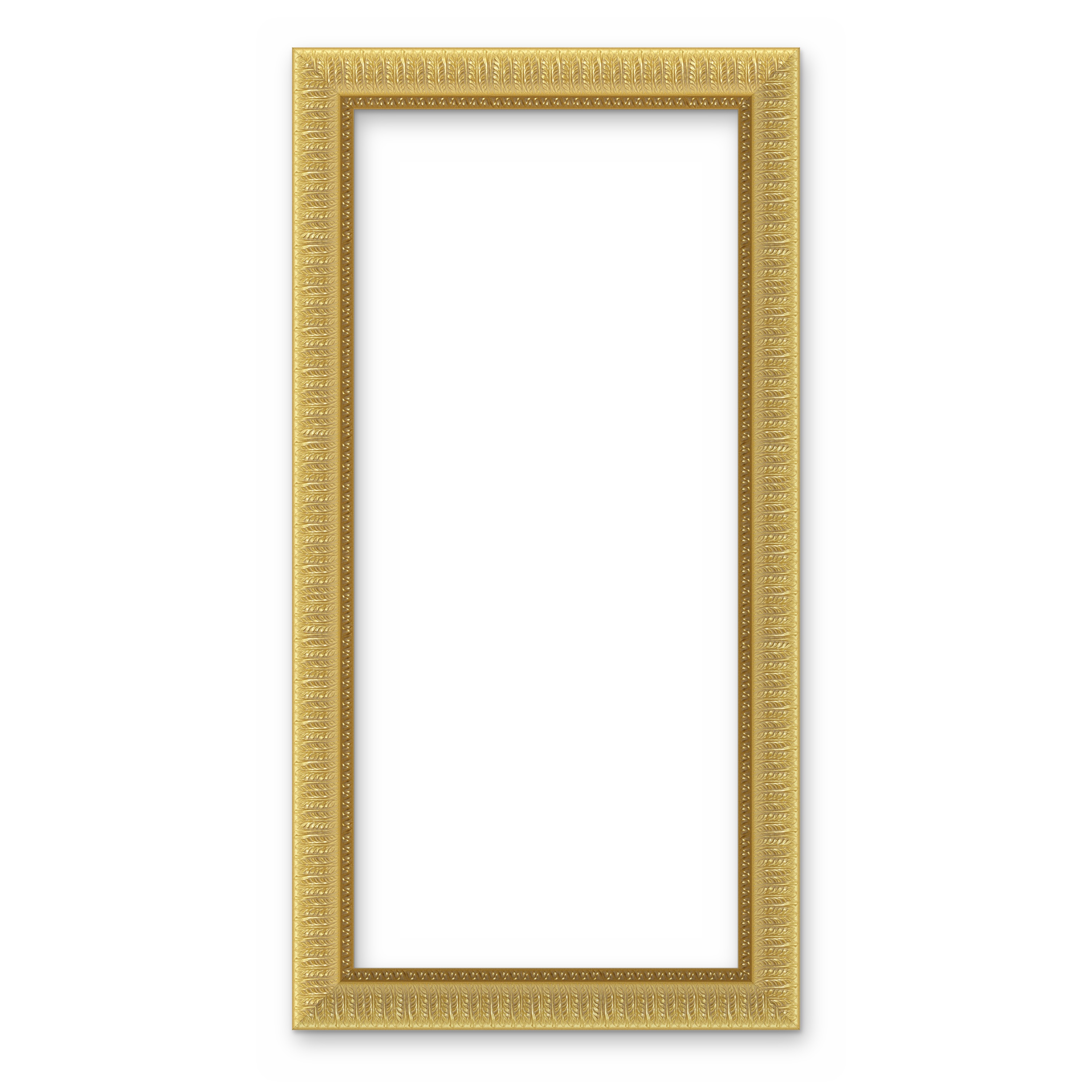 Barockrahmen Milano Gold für den Magic Mirror – zusammengebaut, freigestellt auf Weiß