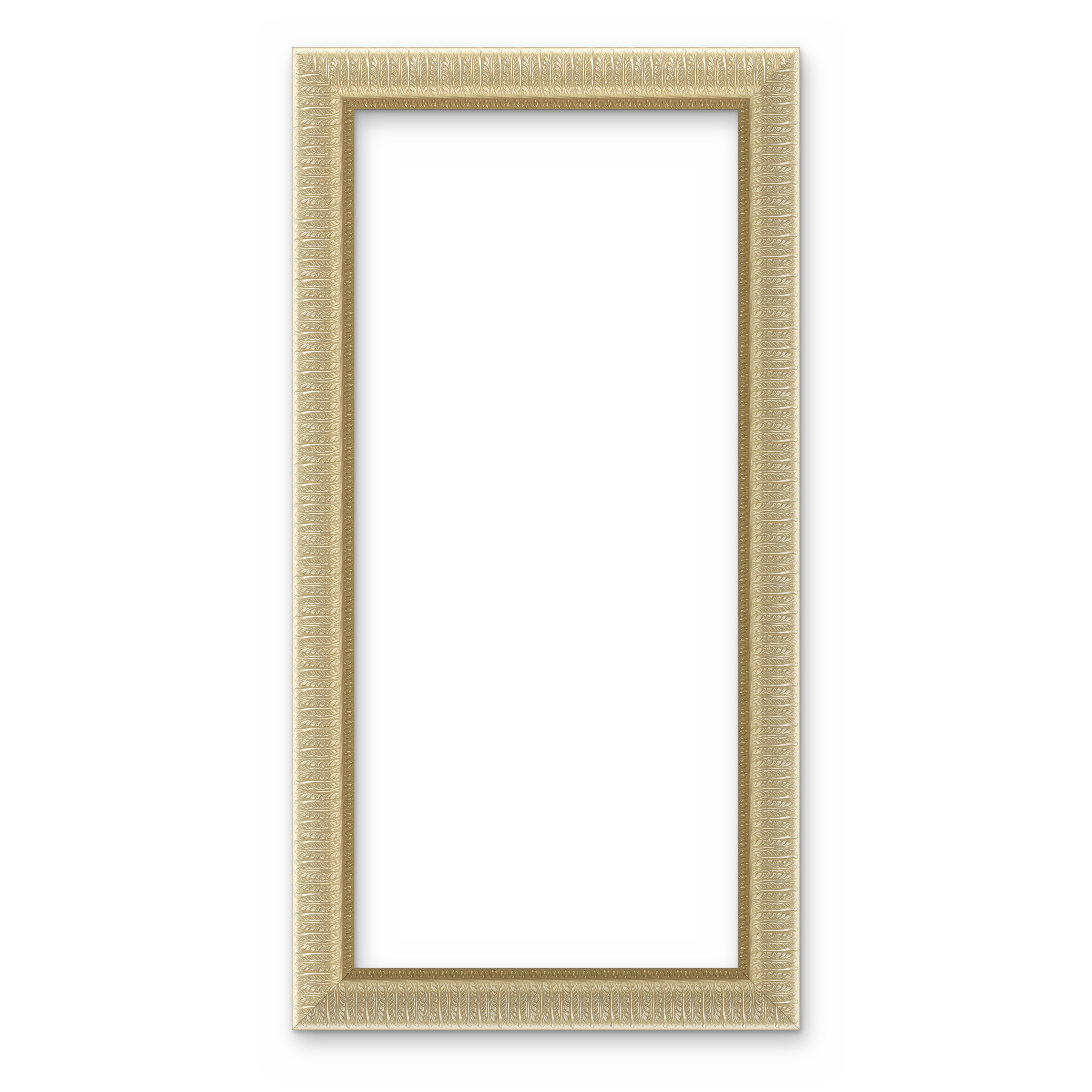 Barockrahmen Milano Silber für den Magic Mirror – zusammengebaut, freigestellt auf Weiß