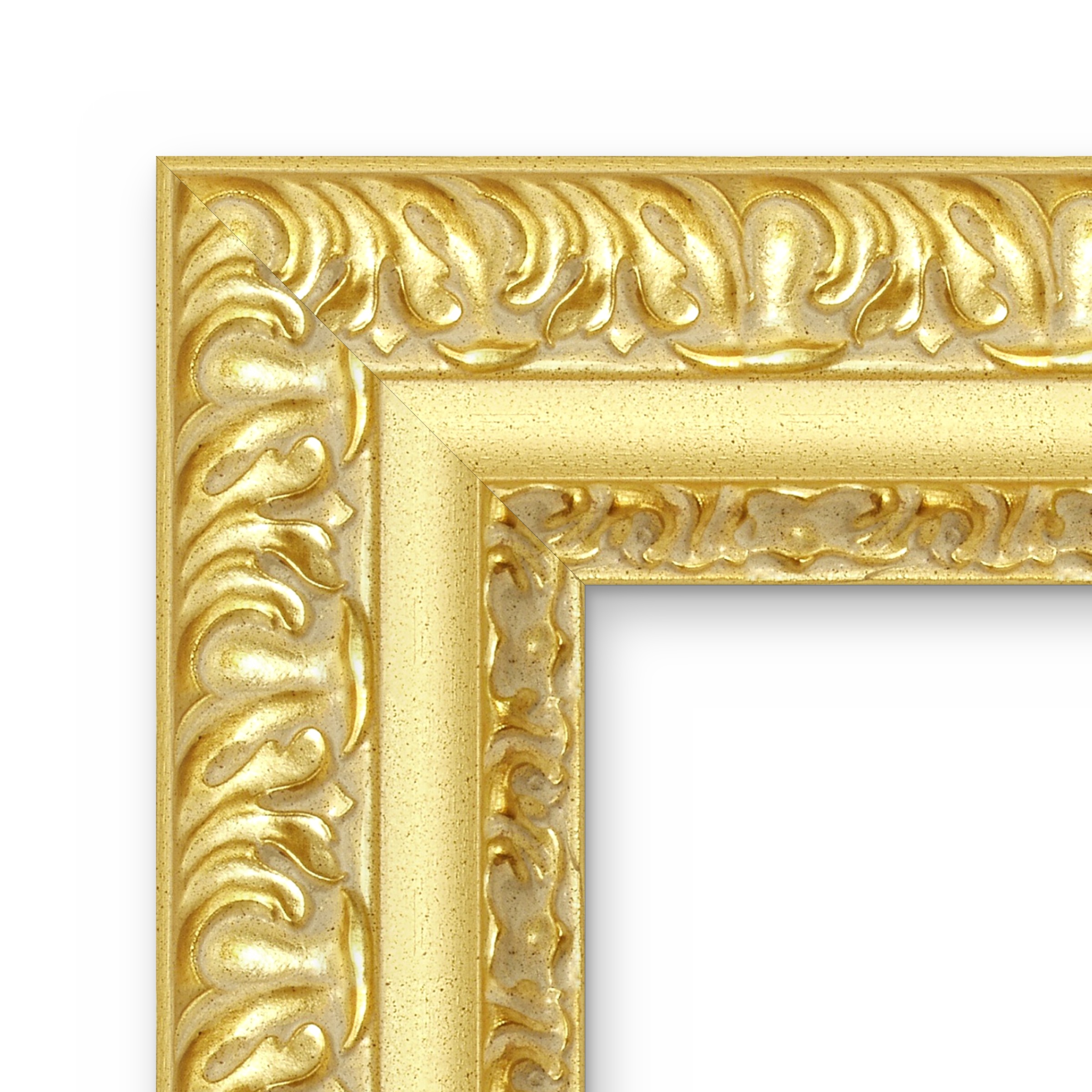 Detailansicht der Ecke des Barockrahmens Roma – Ornament und Oberfläche aus der Nähe