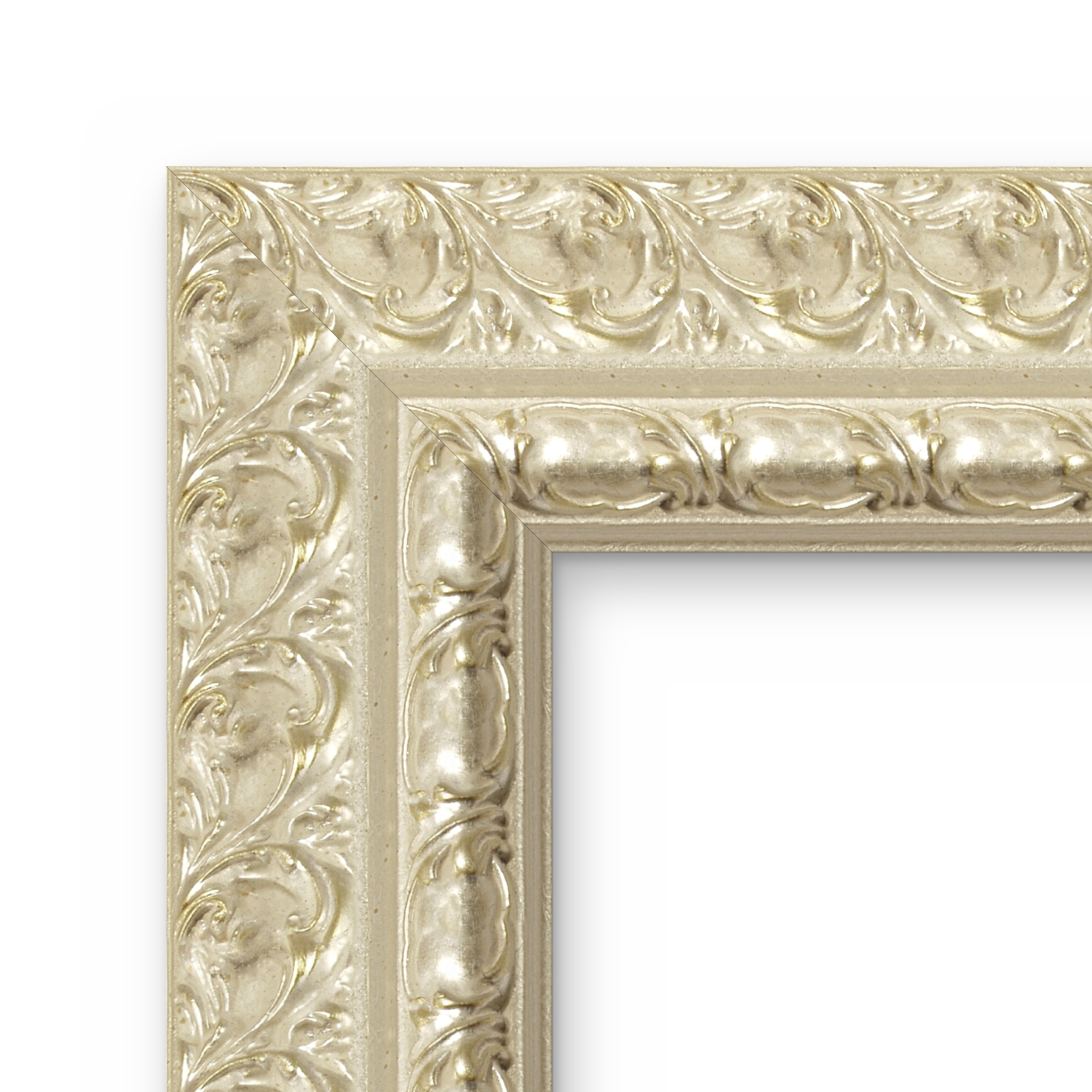 Detailansicht der Ecke des Barockrahmens Verona – Ornament und Oberfläche aus der Nähe